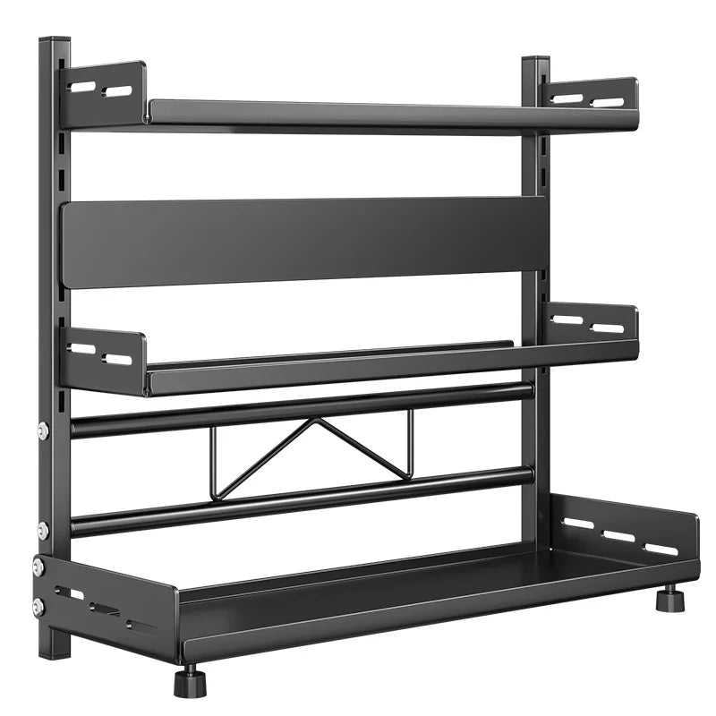 Étagère à Épices Double Niveau en Métal – Sans Perçage, 30 cm