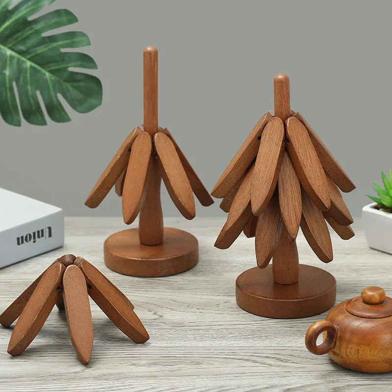 Set de Dessous-de-Plat en Bois de Noyer – Design Sapin