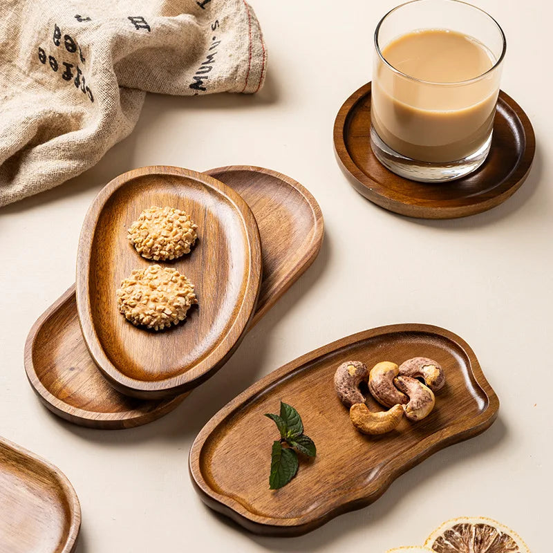 Plateau en Bois d'Acacia – Dessous de Verre & Plateau de Service Multifonction