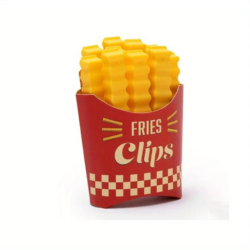 Pinces de Fermeture Alimentaires – Lot de 12, Design Frite, Fermeture Hermétique