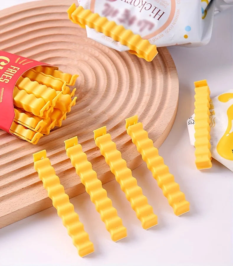 Pinces de Fermeture Alimentaires – Lot de 12, Design Frite, Fermeture Hermétique