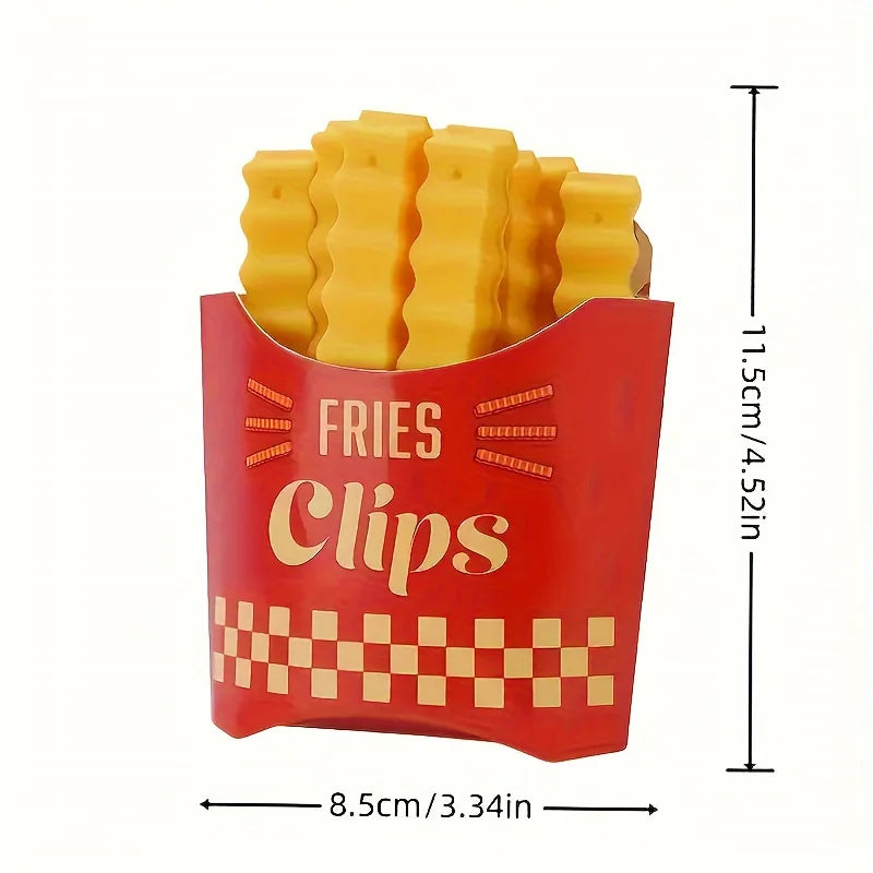 Pinces de Fermeture Alimentaires – Lot de 12, Design Frite, Fermeture Hermétique