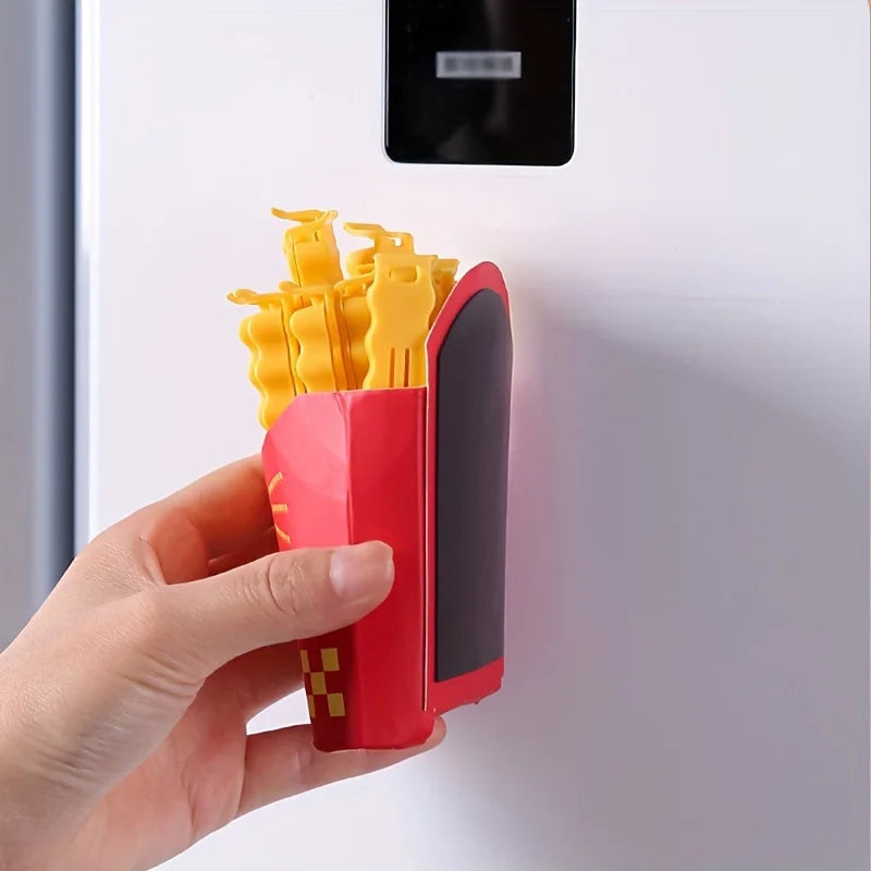 Pinces de Fermeture Alimentaires – Lot de 12, Design Frite, Fermeture Hermétique