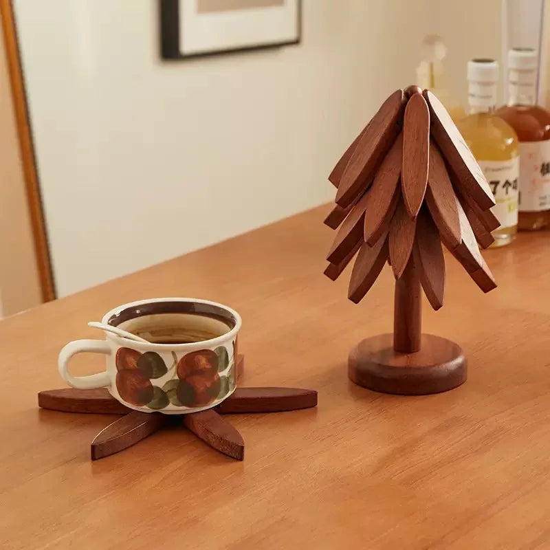 Set de Dessous-de-Plat en Bois de Noyer – Design Sapin