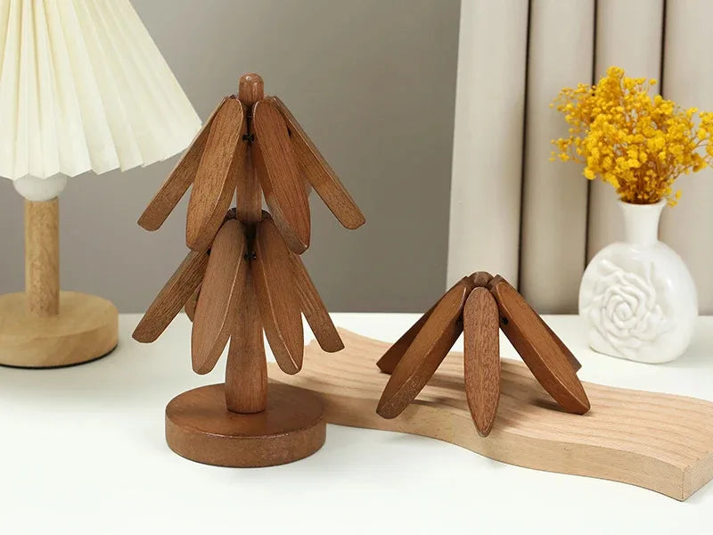 Set de Dessous-de-Plat en Bois de Noyer – Design Sapin