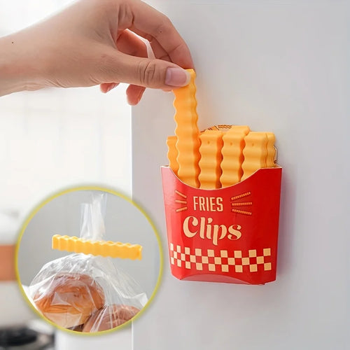 Pinces de Fermeture Alimentaires – Lot de 12, Design Frite, Fermeture Hermétique