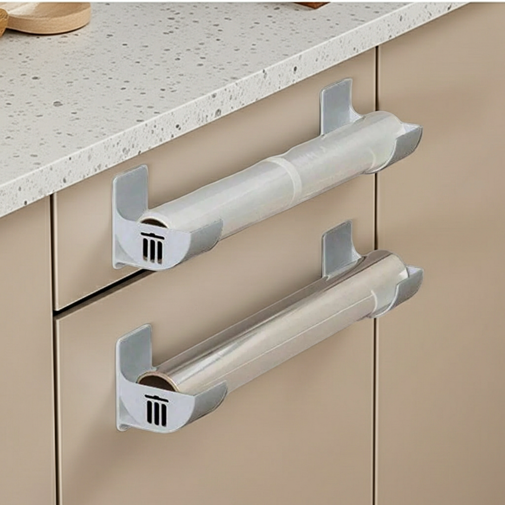 Organisateur Mural de Cuisine – Sacs Poubelle, Film Alimentaire & Épices (Pack de 4)