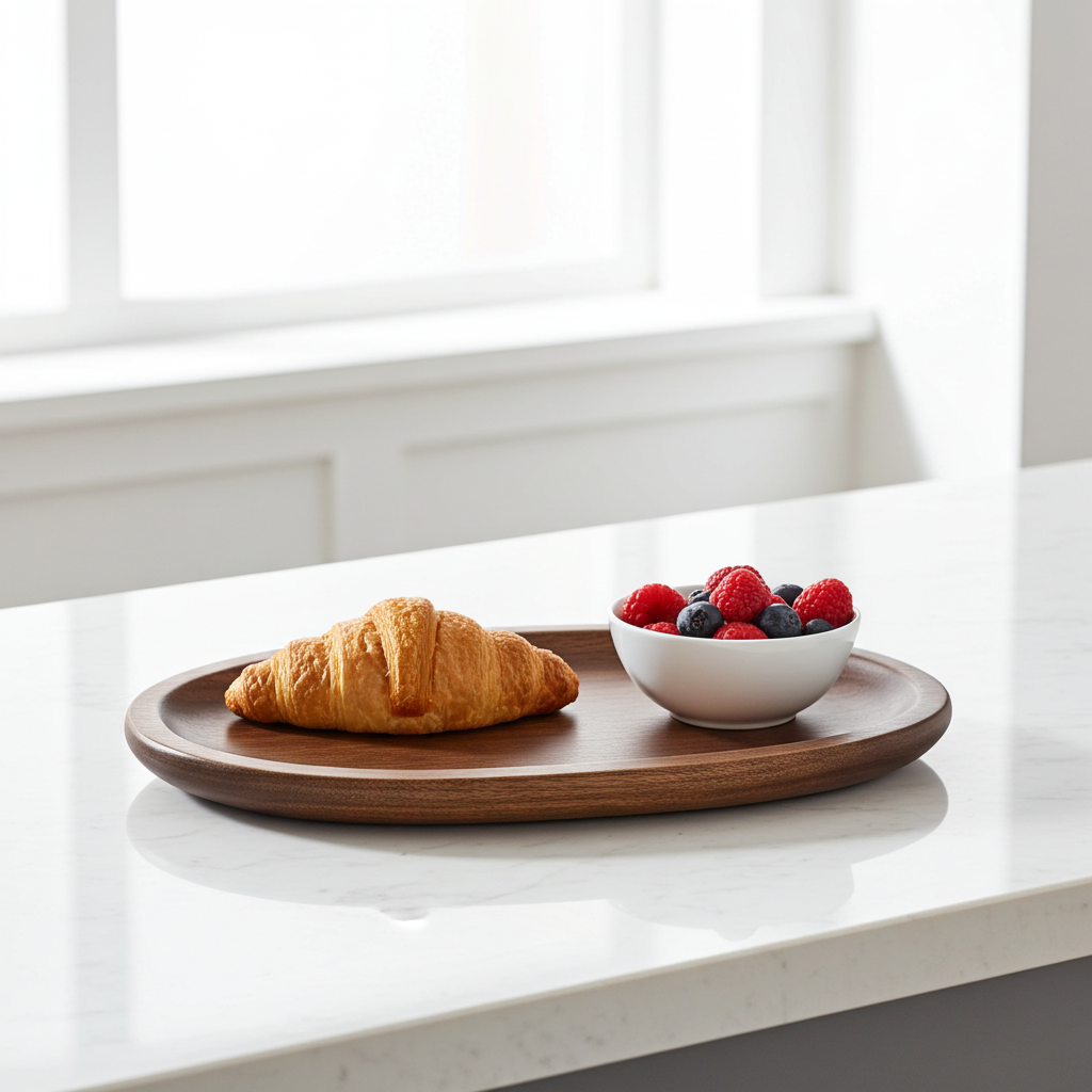 Plateau en Bois d'Acacia – Dessous de Verre & Plateau de Service Multifonction