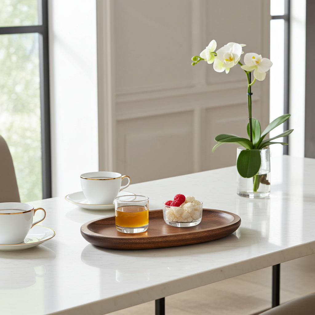 Plateau en Bois d'Acacia – Dessous de Verre & Plateau de Service Multifonction