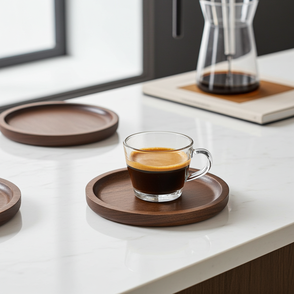 Plateau en Bois d'Acacia – Dessous de Verre & Plateau de Service Multifonction